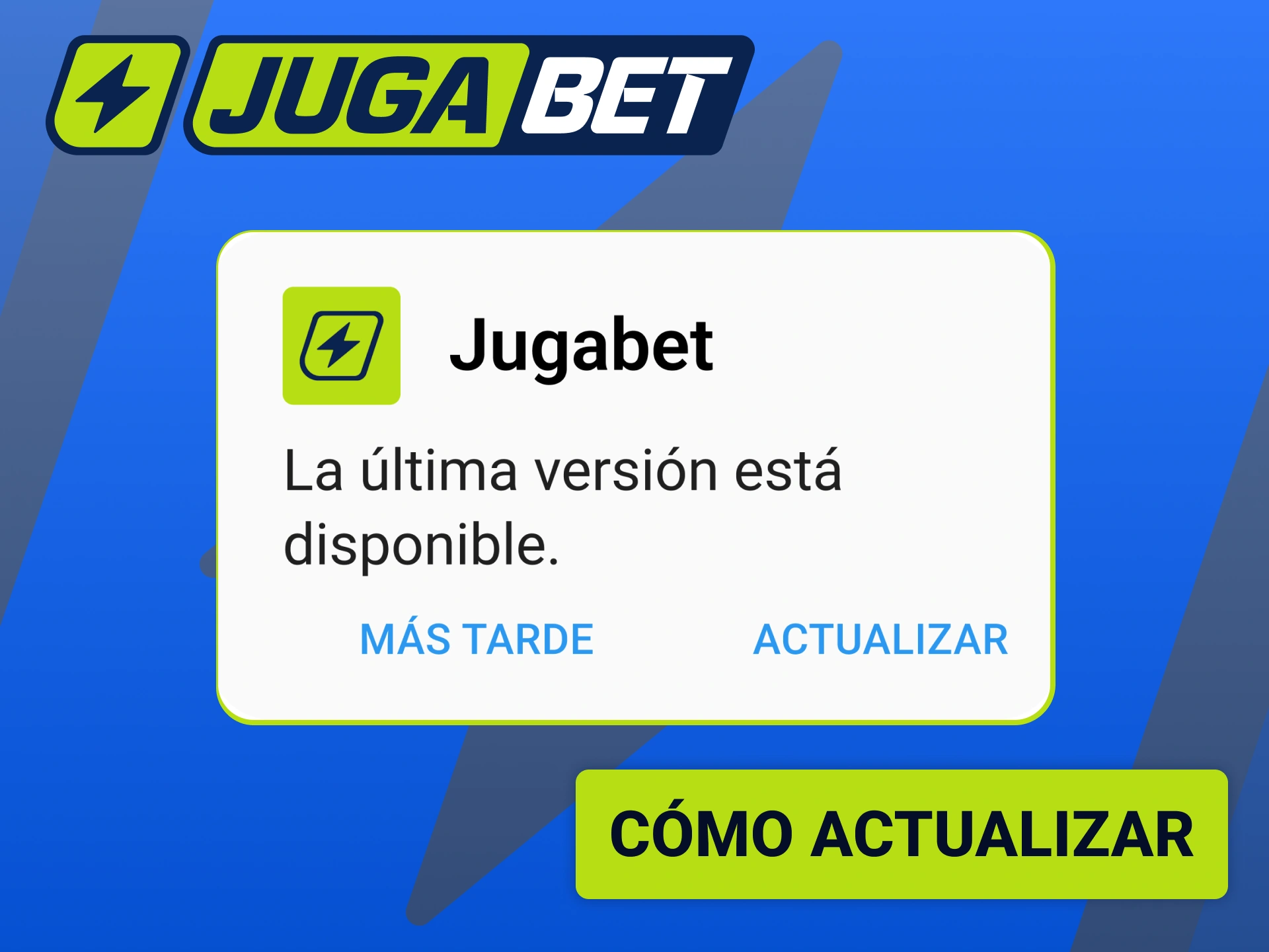 Descargá la nueva versión de la app de Jugabet para disfrutar de mejoras.
