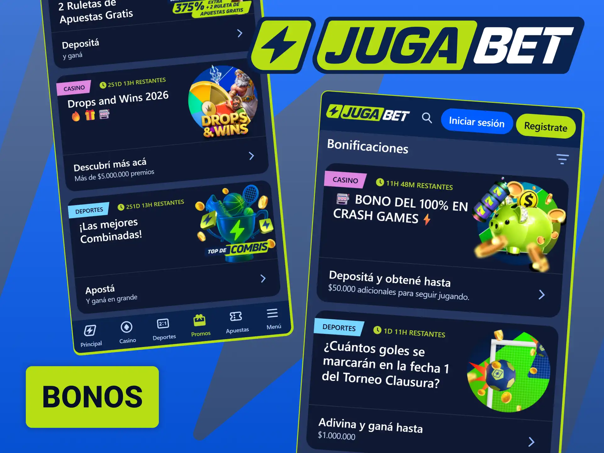 Activá las promociones y bonos exclusivos disponibles en la app de Jugabet.