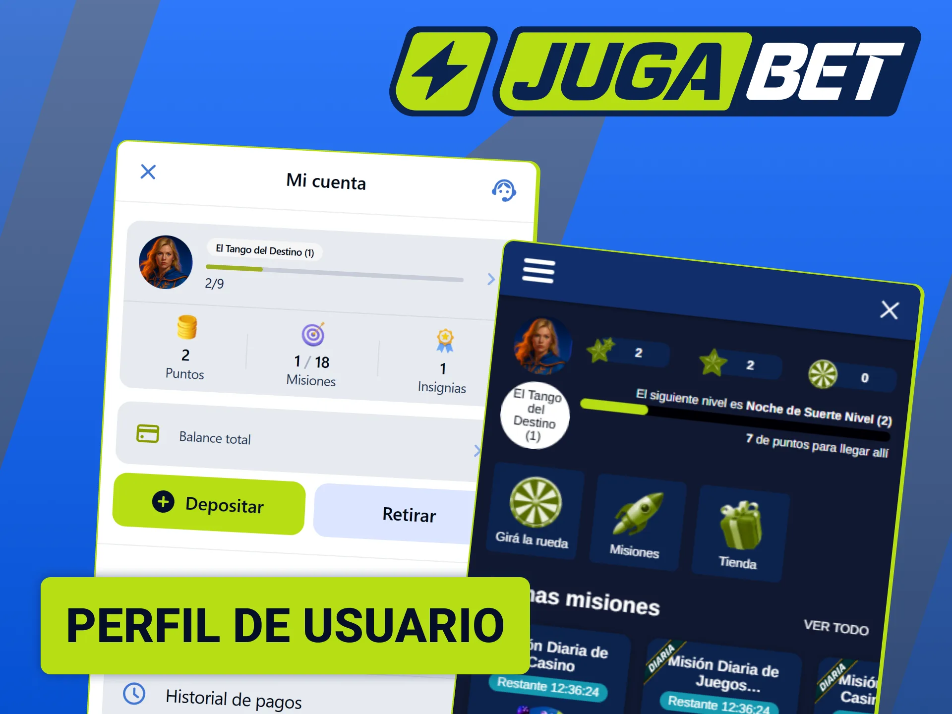 Gestioná tus datos personales y saldo desde el perfil de la app de Jugabet.
