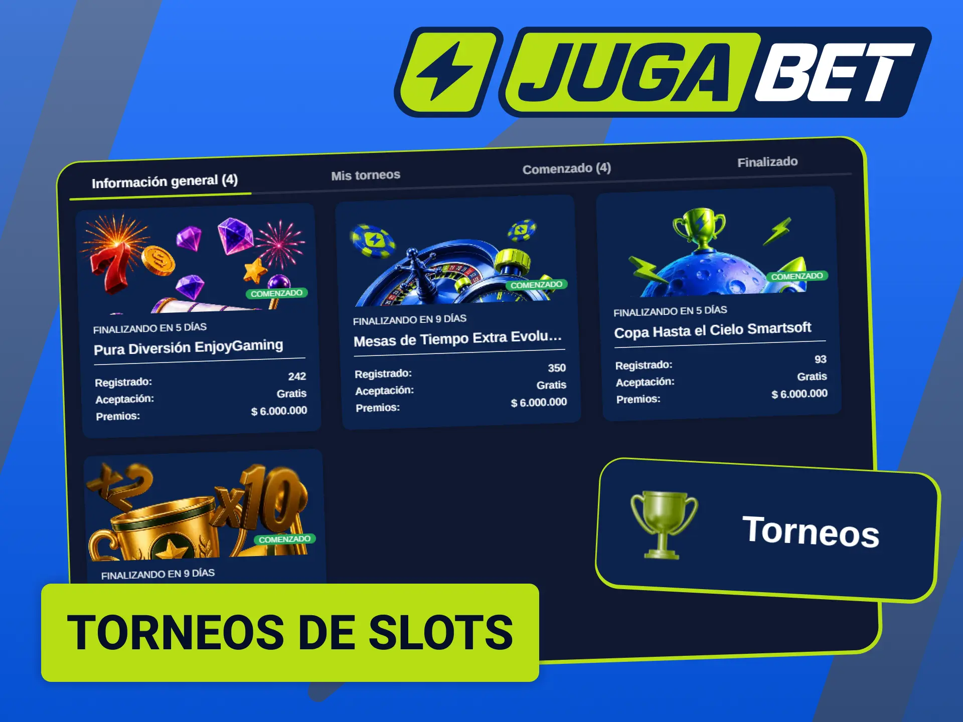 Participá en los torneos de tragamonedas y competí por pozos acumulados en Jugabet.