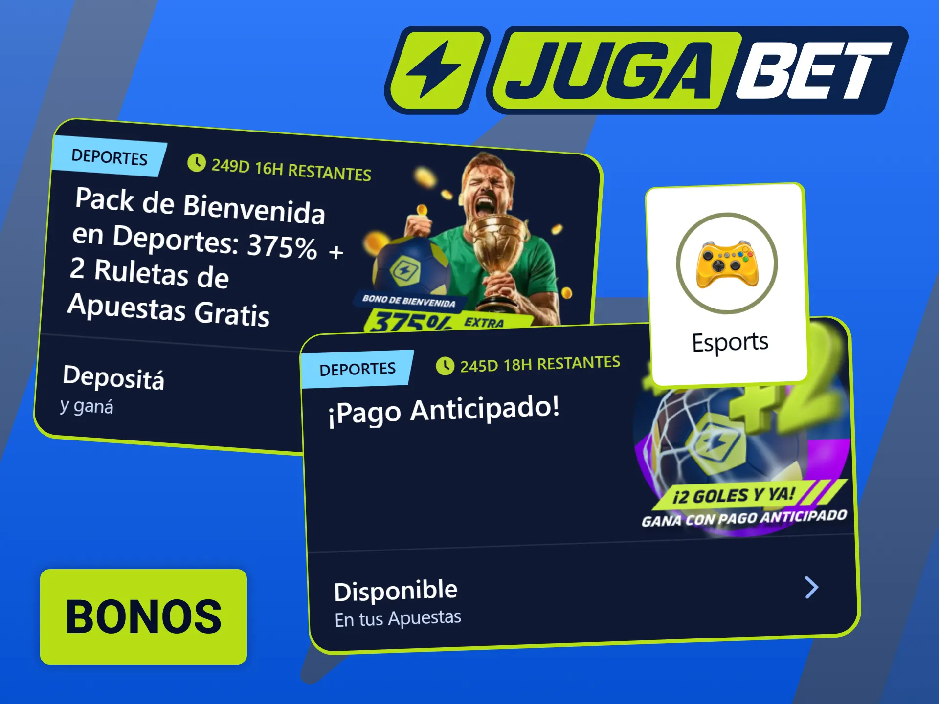 Activá tu bono exclusivo de eSports para potenciar tus jugadas en Jugabet.