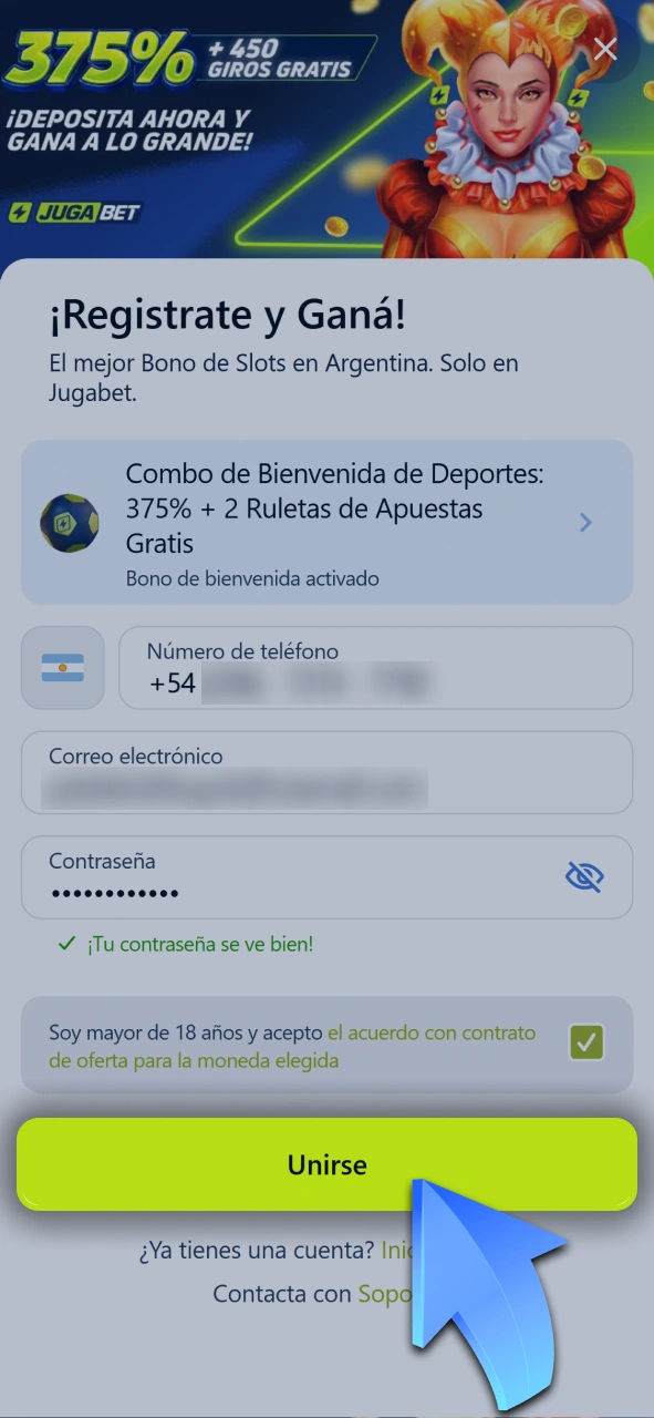 Creá tu nueva cuenta de usuario para acceder a las apuestas de eSports en Jugabet.