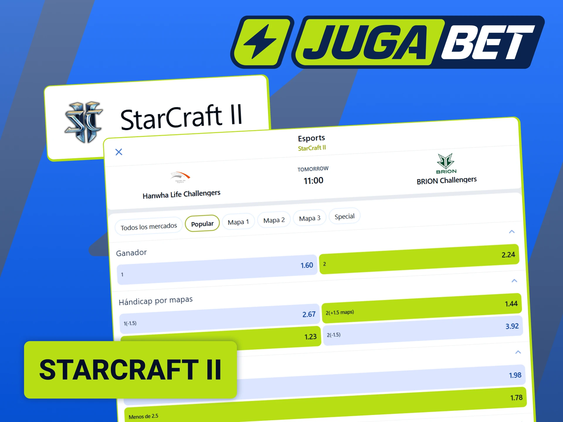 Apostá en las mejores estrategias y partidas en vivo de StarCraft 2 en Jugabet.