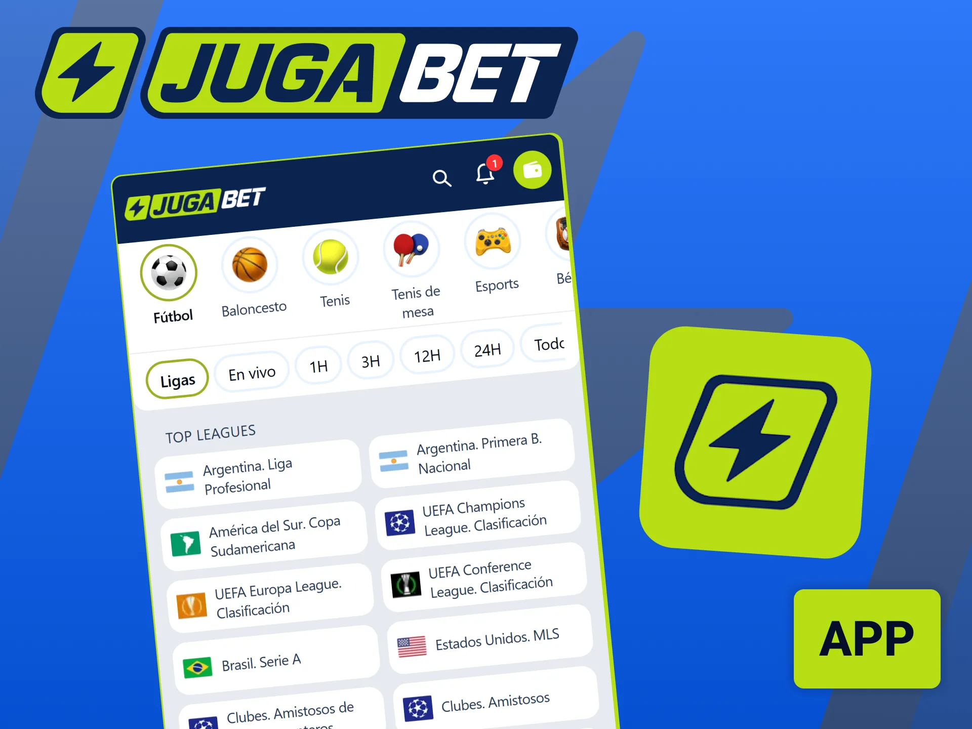 Apostá en los partidos de fútbol de forma rápida desde la app de Jugabet.