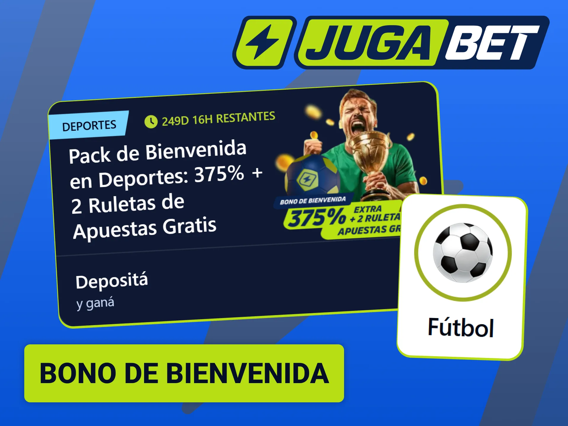 Activá tu bono exclusivo de fútbol para potenciar tus apuestas en Jugabet.