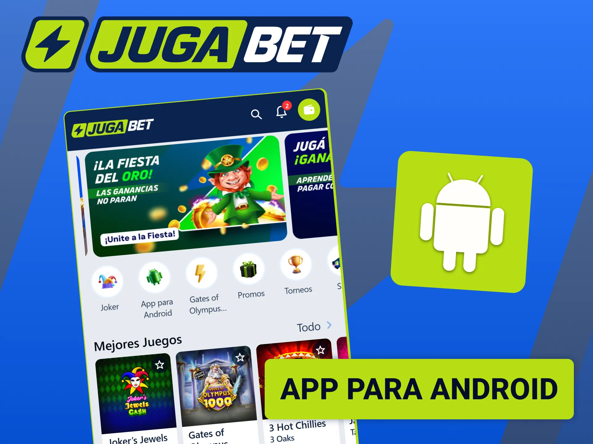 Descargá la aplicación oficial para Android y jugá desde tu celular en Jugabet.