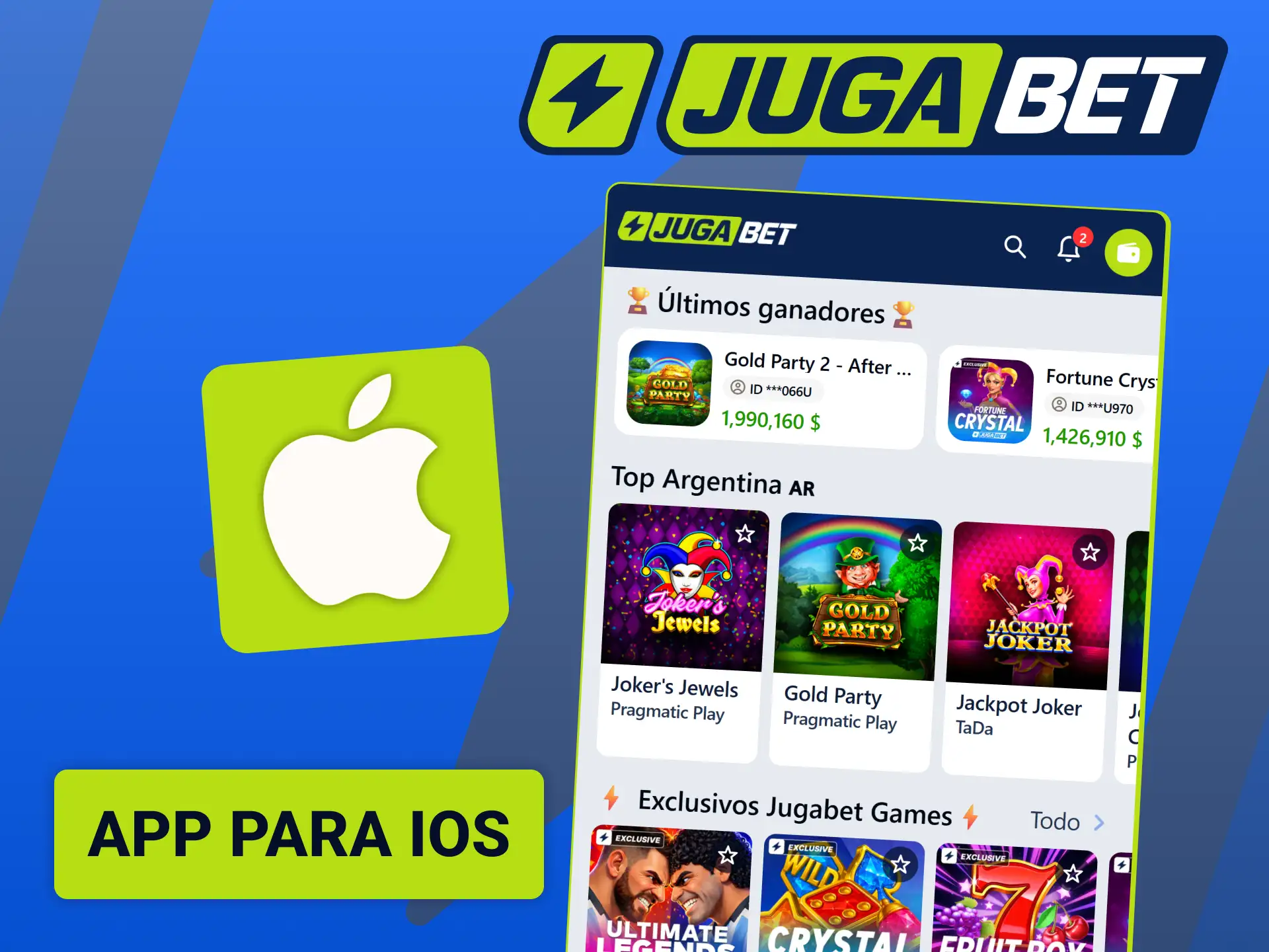 Conseguí la app optimizada para iPhone o iPad y disfrutá de Jugabet.
