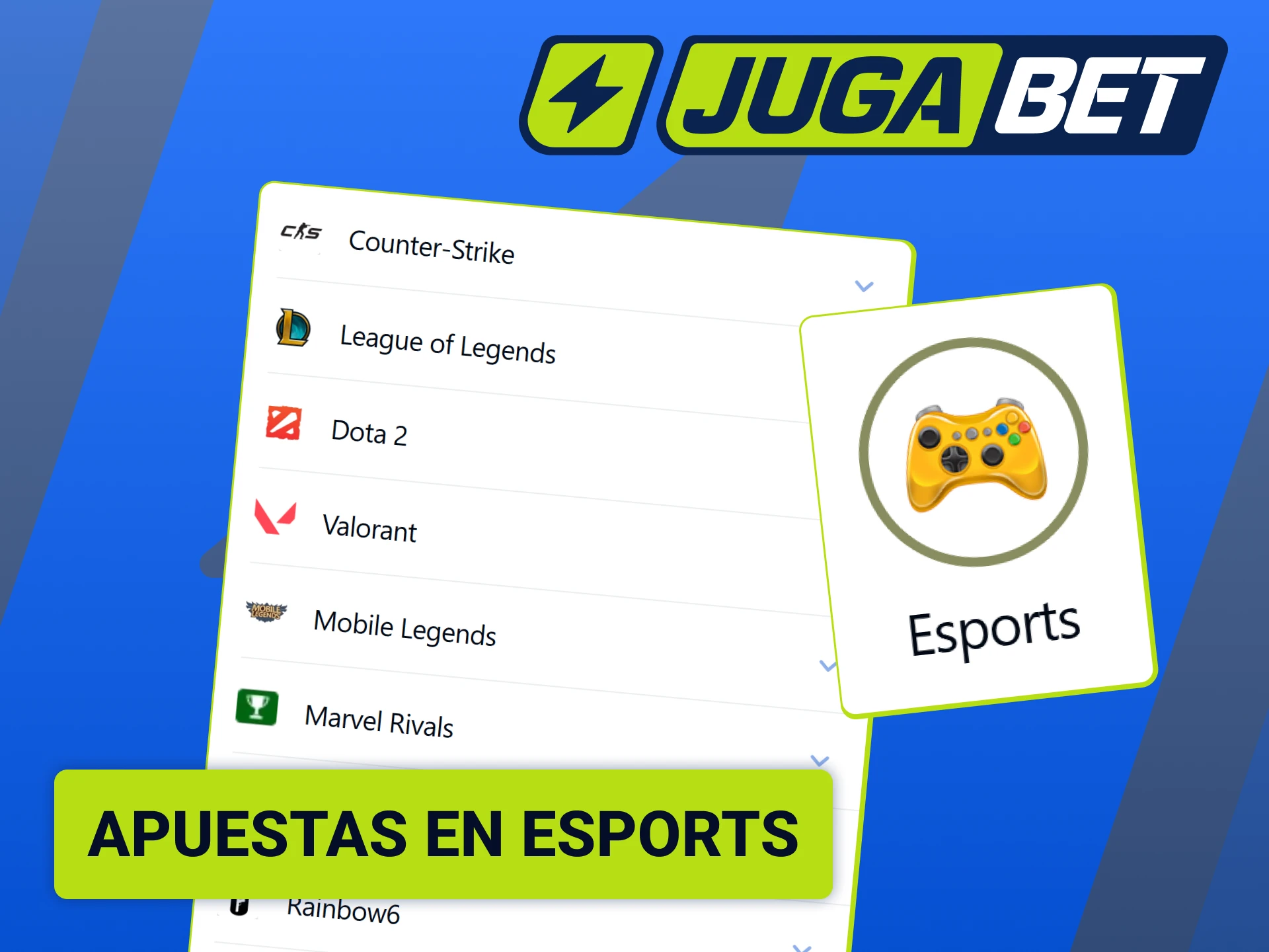 Entrá a la sección de eSports y apostá en tus videojuegos favoritos en Jugabet.