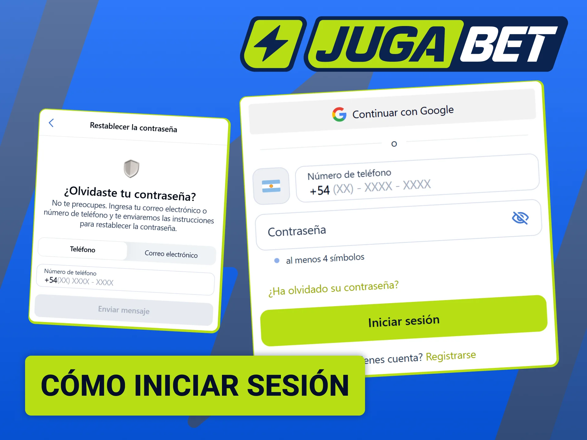 Ingresá con tus datos de usuario para acceder a tu cuenta de Jugabet.