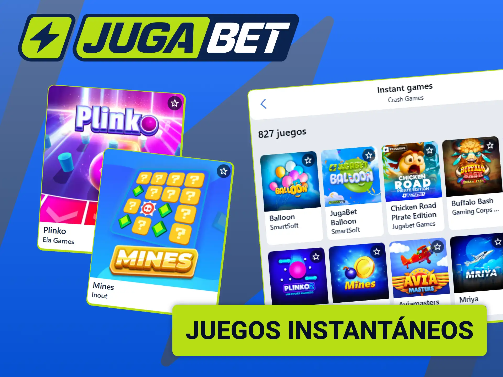 Divertite con juegos rápidos y ganá premios al instante en Jugabet.