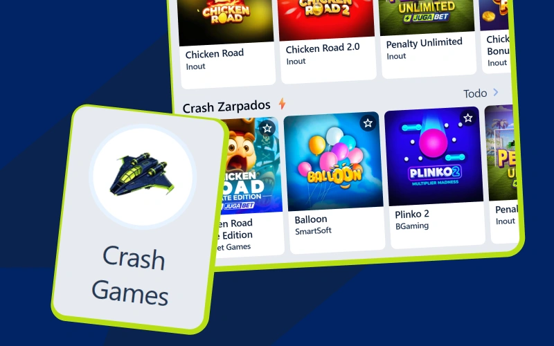 Probá la adrenalina de los juegos de tipo crash para multiplicar tu saldo en Jugabet.