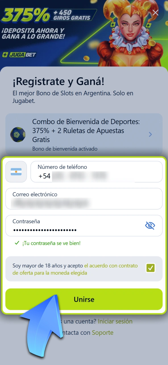 Creá tu cuenta de usuario para empezar a apostar en las luchas de MMA en Jugabet.
