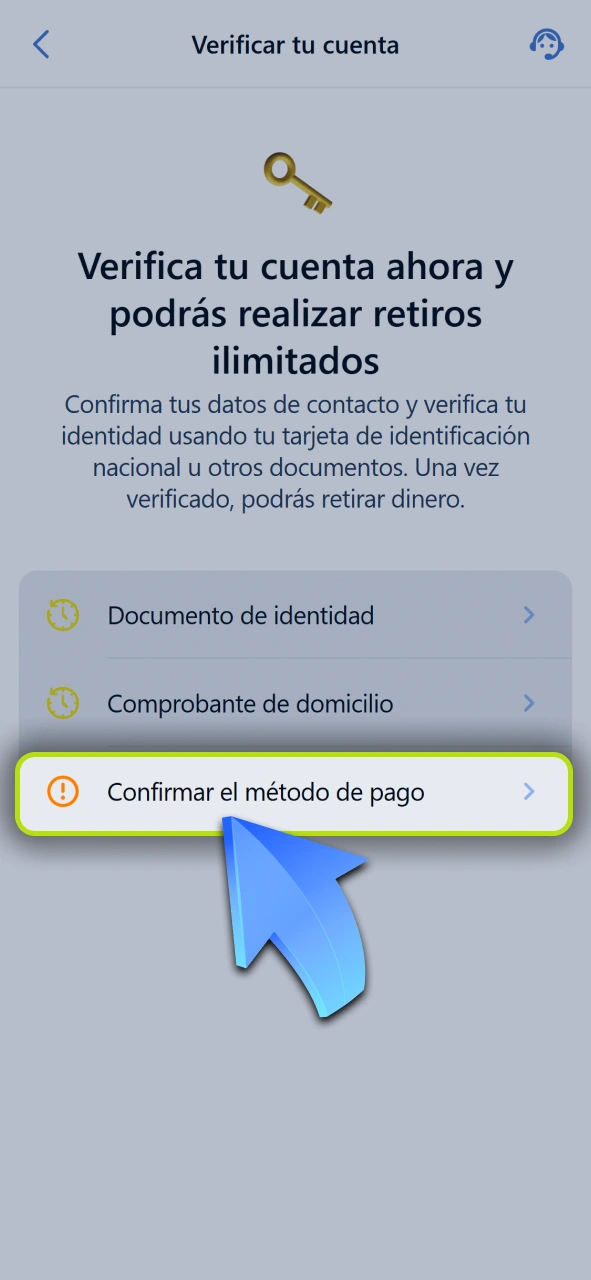 Validá la titularidad de tu método de pago para habilitar todos los retiros en Jugabet.