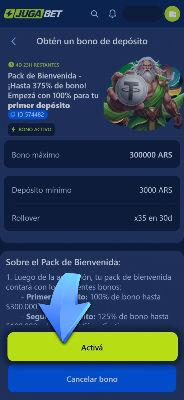 Reclamá las promociones especiales disponibles para jugar en las slots de Jugabet.